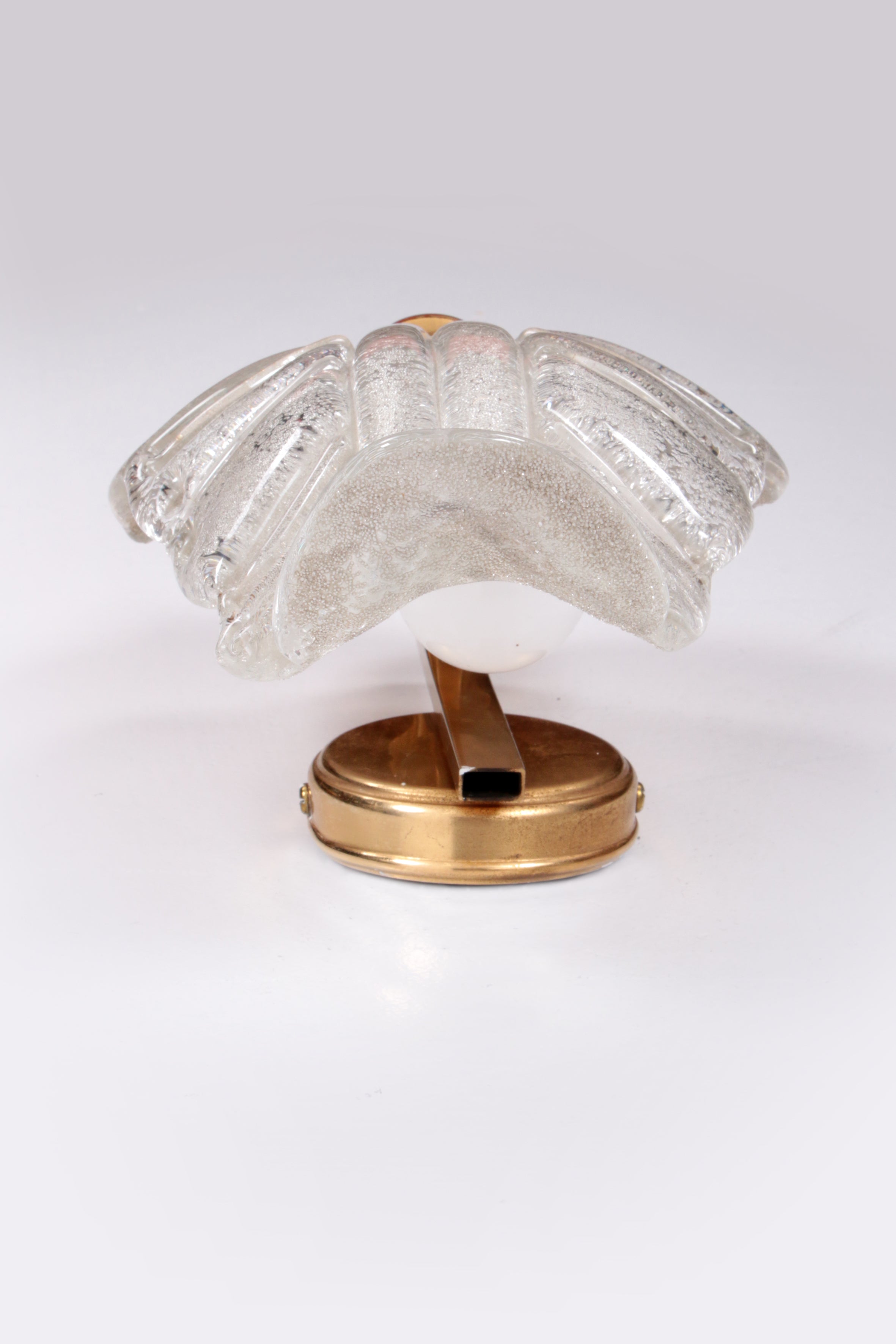 Hollywood Regency Murano schelp glas wandlampje,1960 Italie.