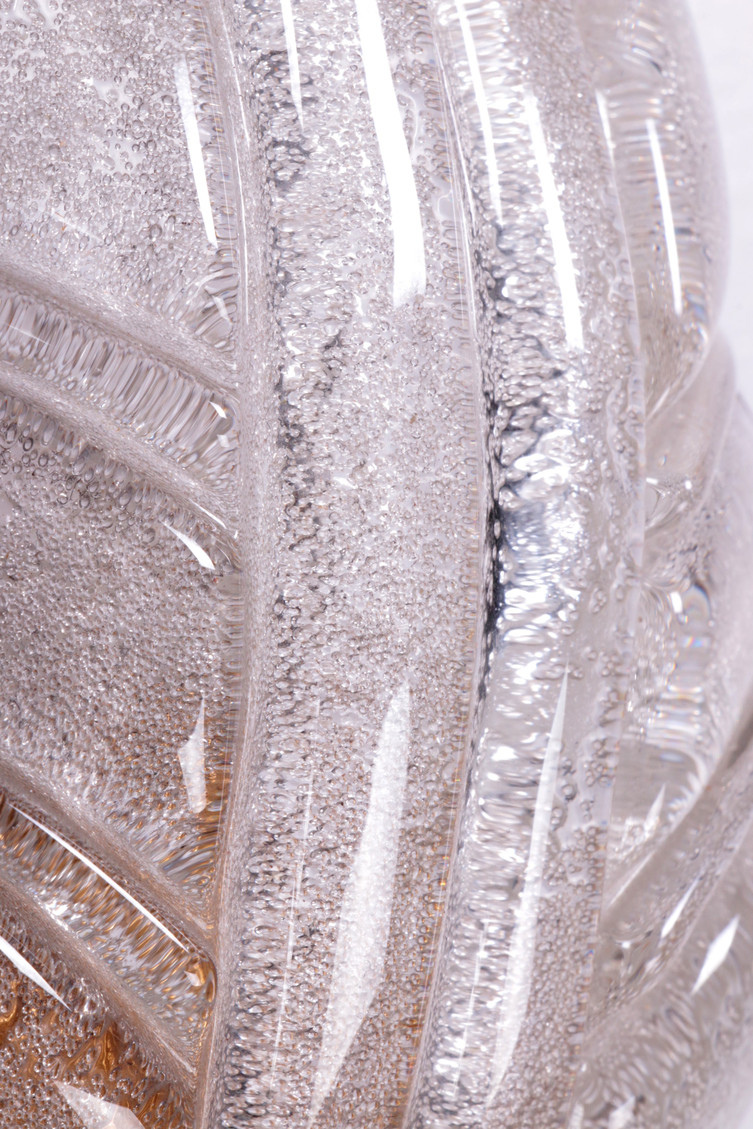 Hollywood Regency Murano schelp glas wandlampje,1960 Italie.