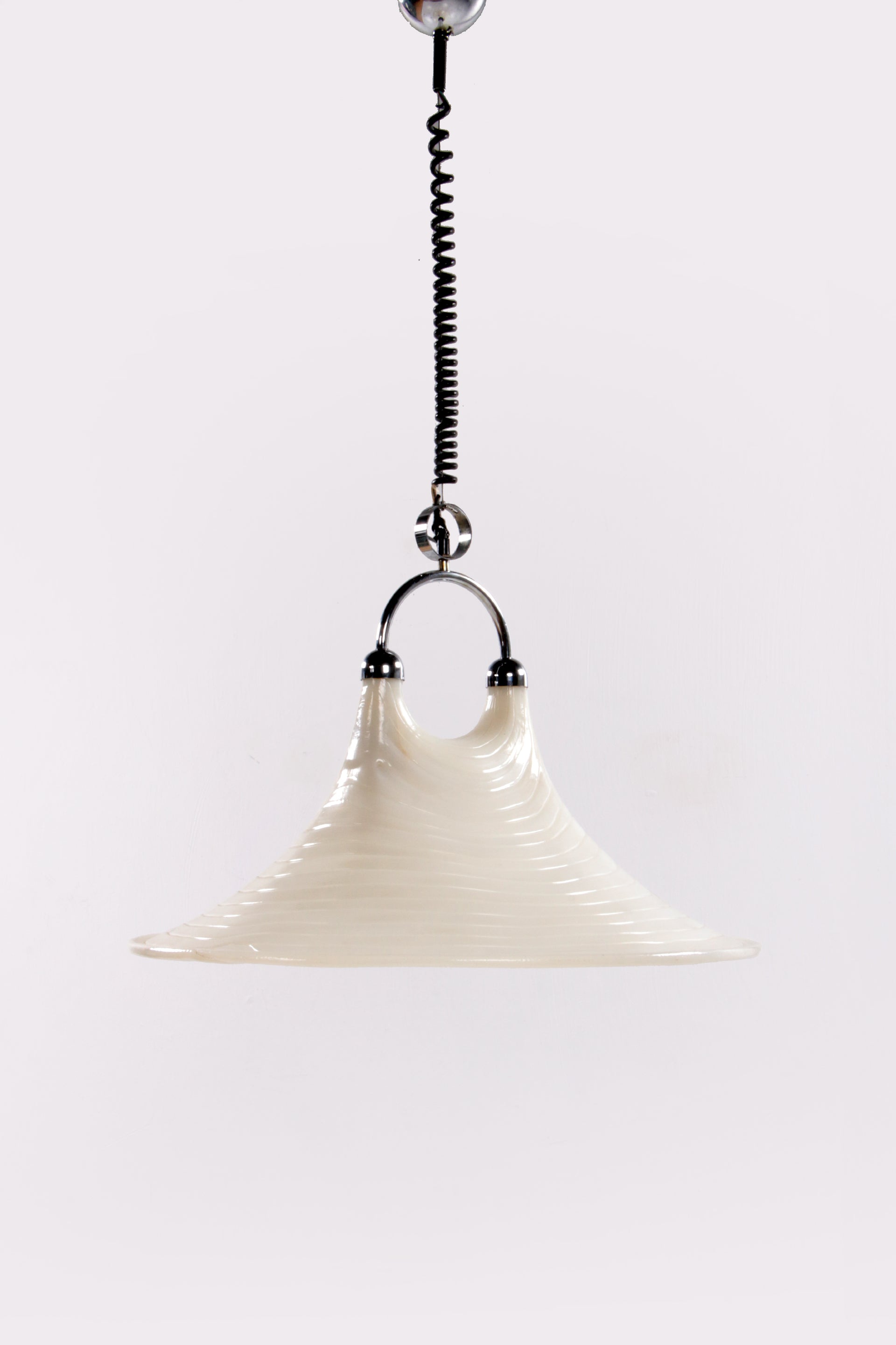 Vintage Space Age Witte hanglamp Cristallux Germany 70