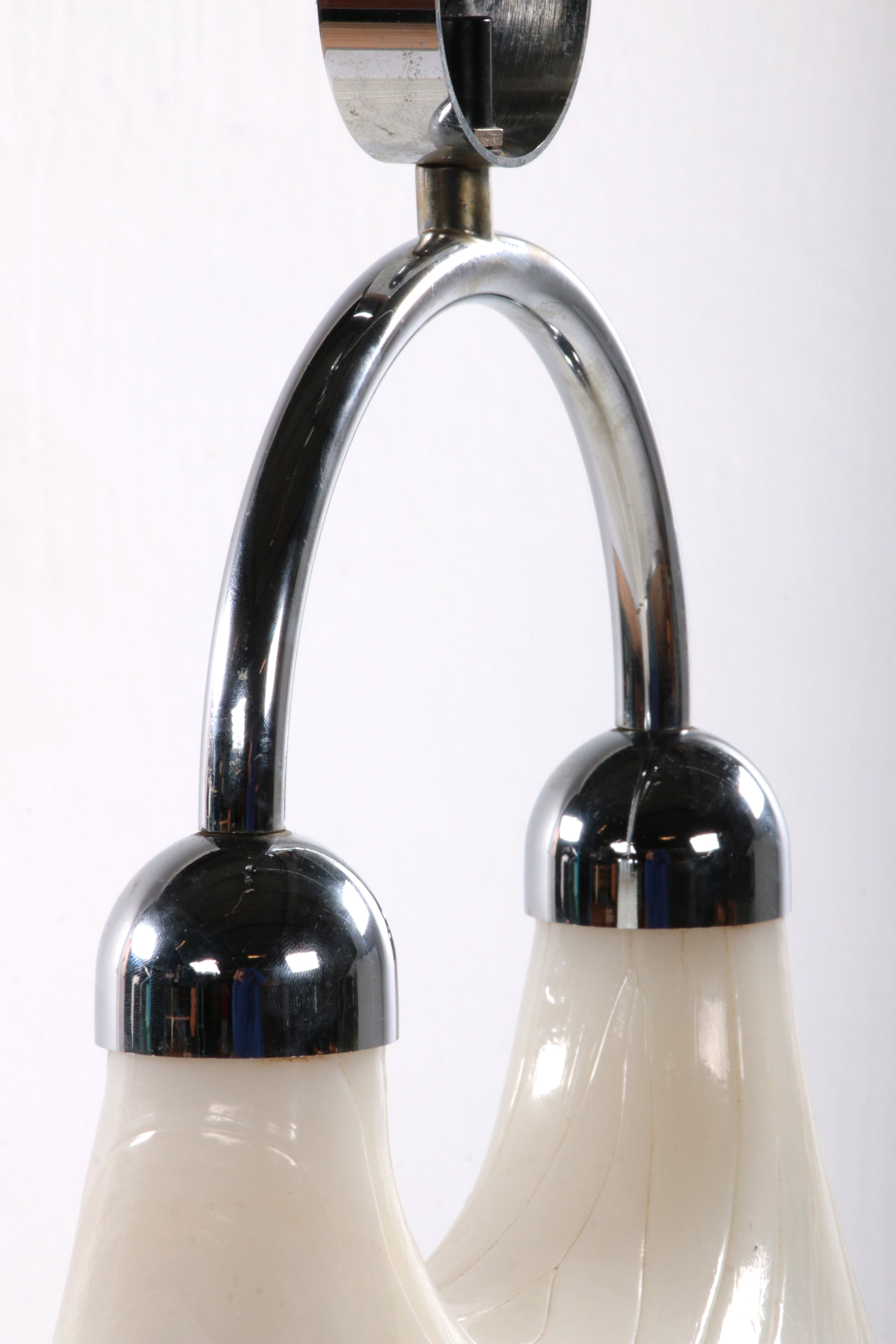 Vintage Space Age Witte hanglamp Cristallux Germany 70