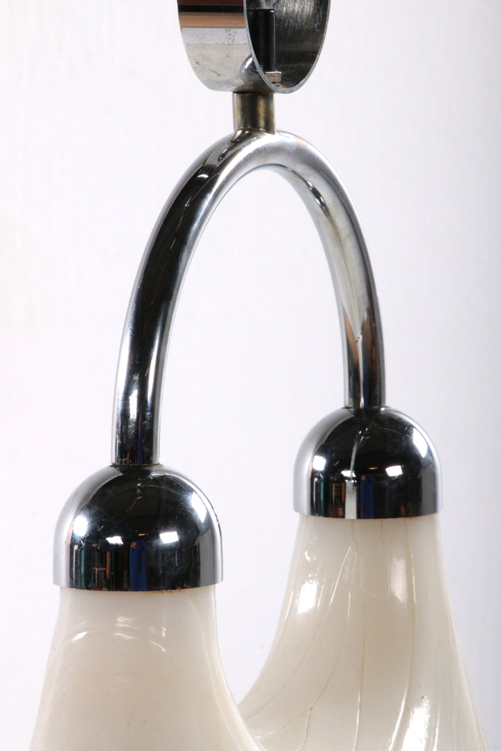 Vintage Space Age Witte hanglamp Cristallux Germany 70