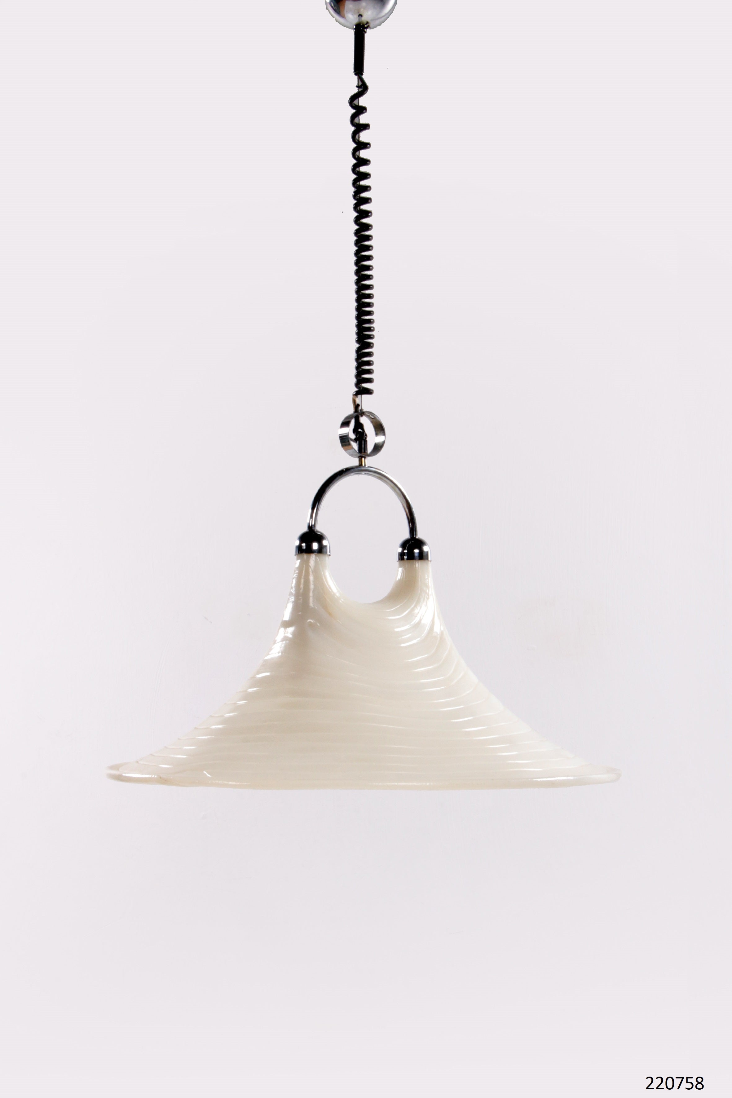 Vintage Space Age Witte hanglamp Cristallux Germany 70