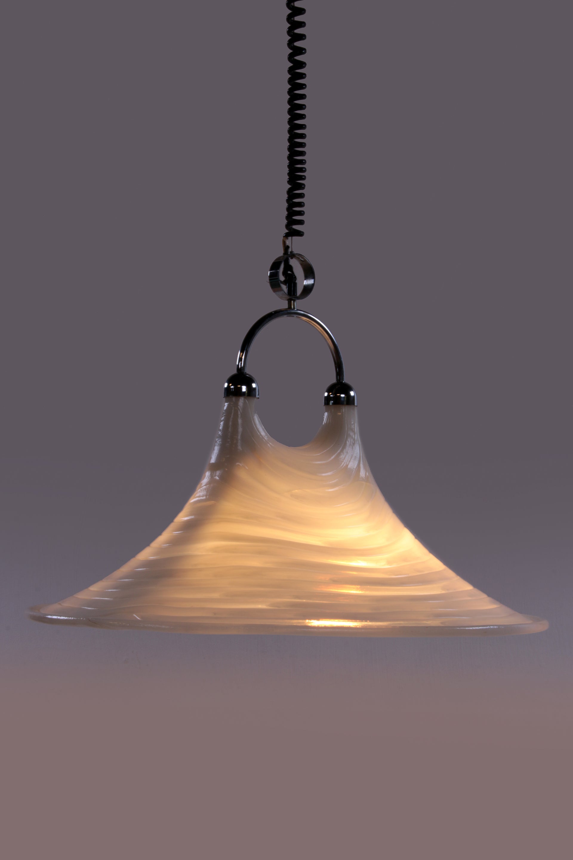 Vintage Space Age Witte hanglamp Cristallux Germany 70