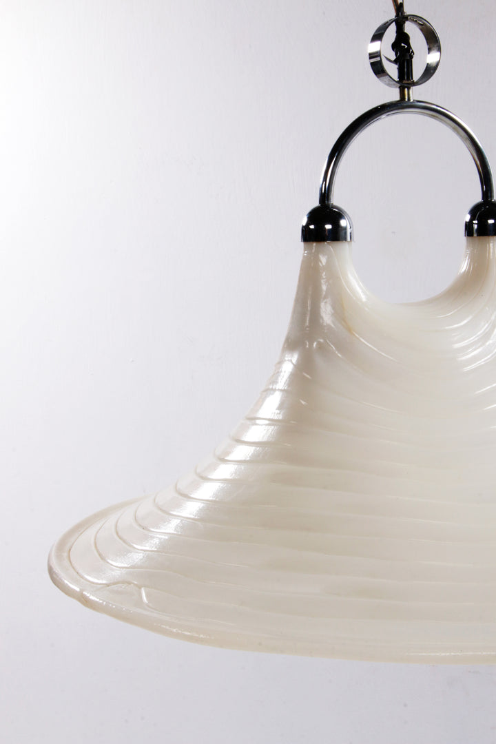 Vintage Space Age Witte hanglamp Cristallux Germany 70