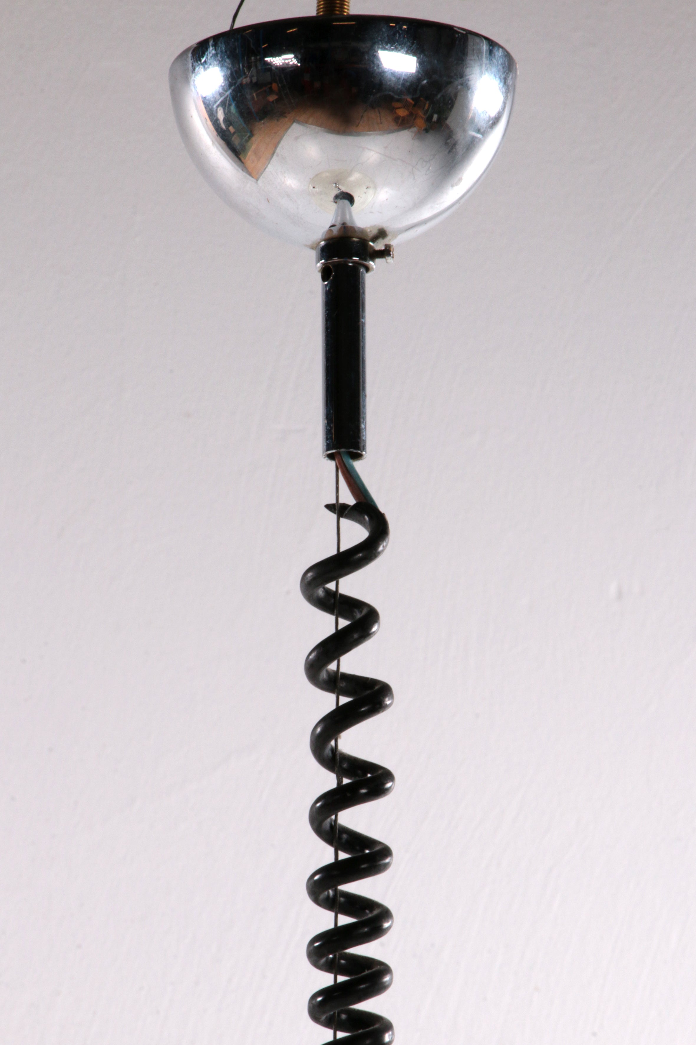 Vintage Space Age Witte hanglamp Cristallux Germany 70