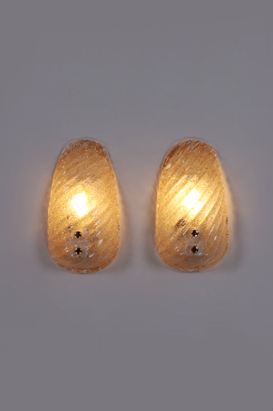 Vintage Set wandlampjes Model schelp ontwerp van Egon Hillebrand,1960
