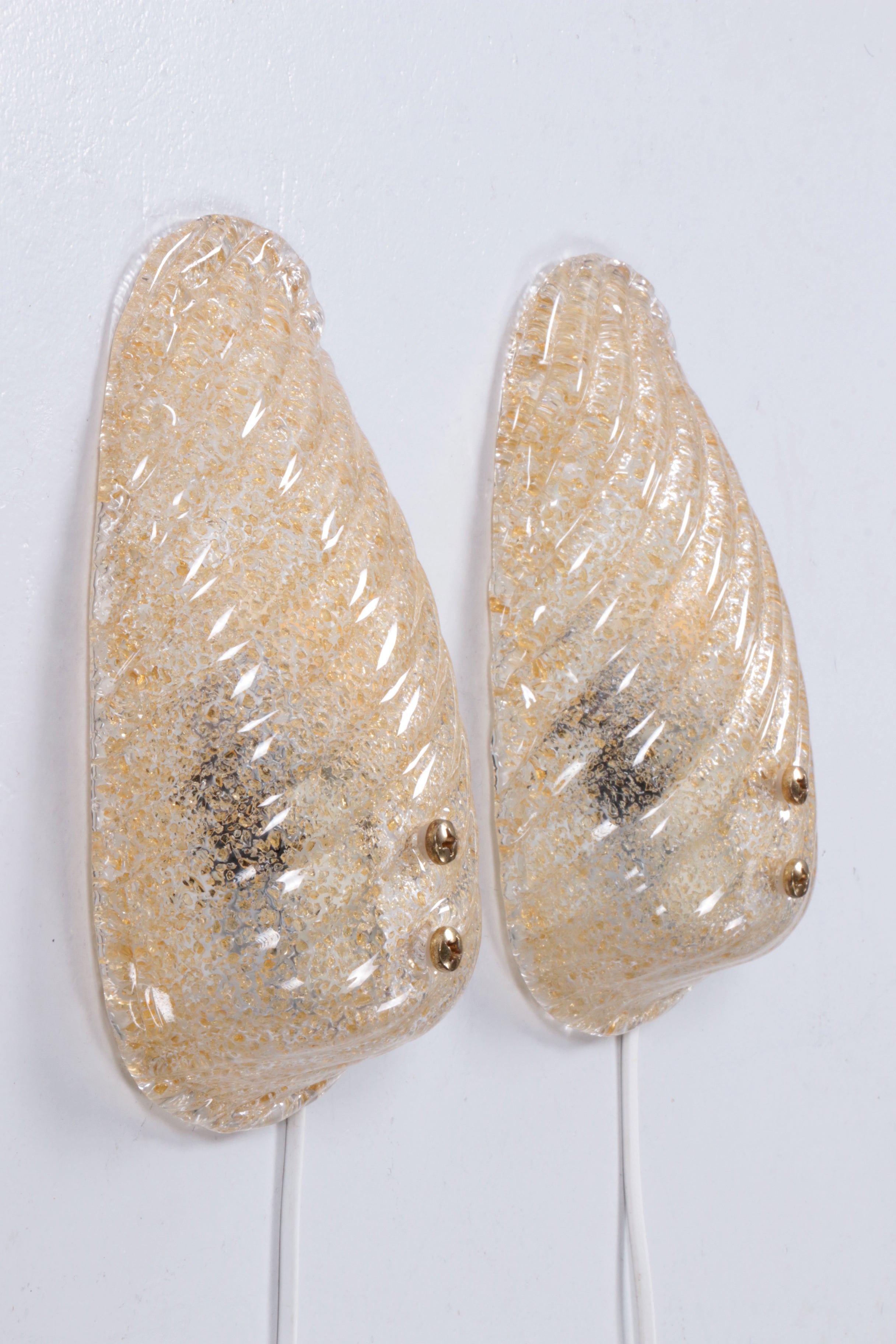 Vintage Set wandlampjes Model schelp ontwerp van Egon Hillebrand,1960