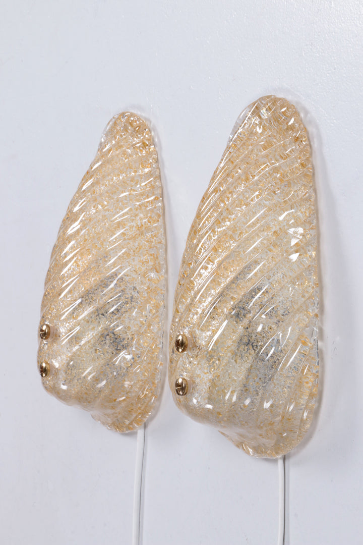 Vintage Set wandlampjes Model schelp ontwerp van Egon Hillebrand,1960