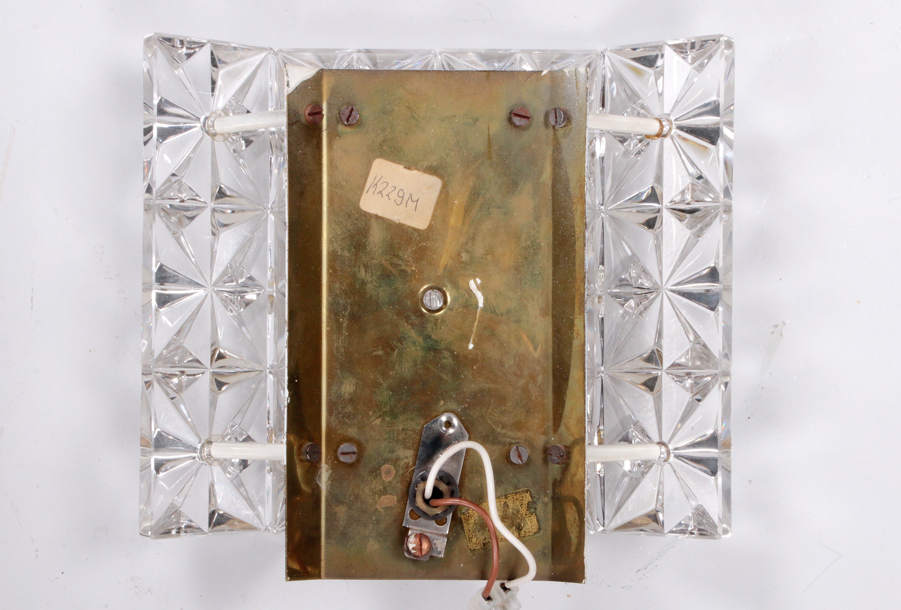 Vergulde en kristalglazen Wandlamp van Kinkeldey, jaren 60