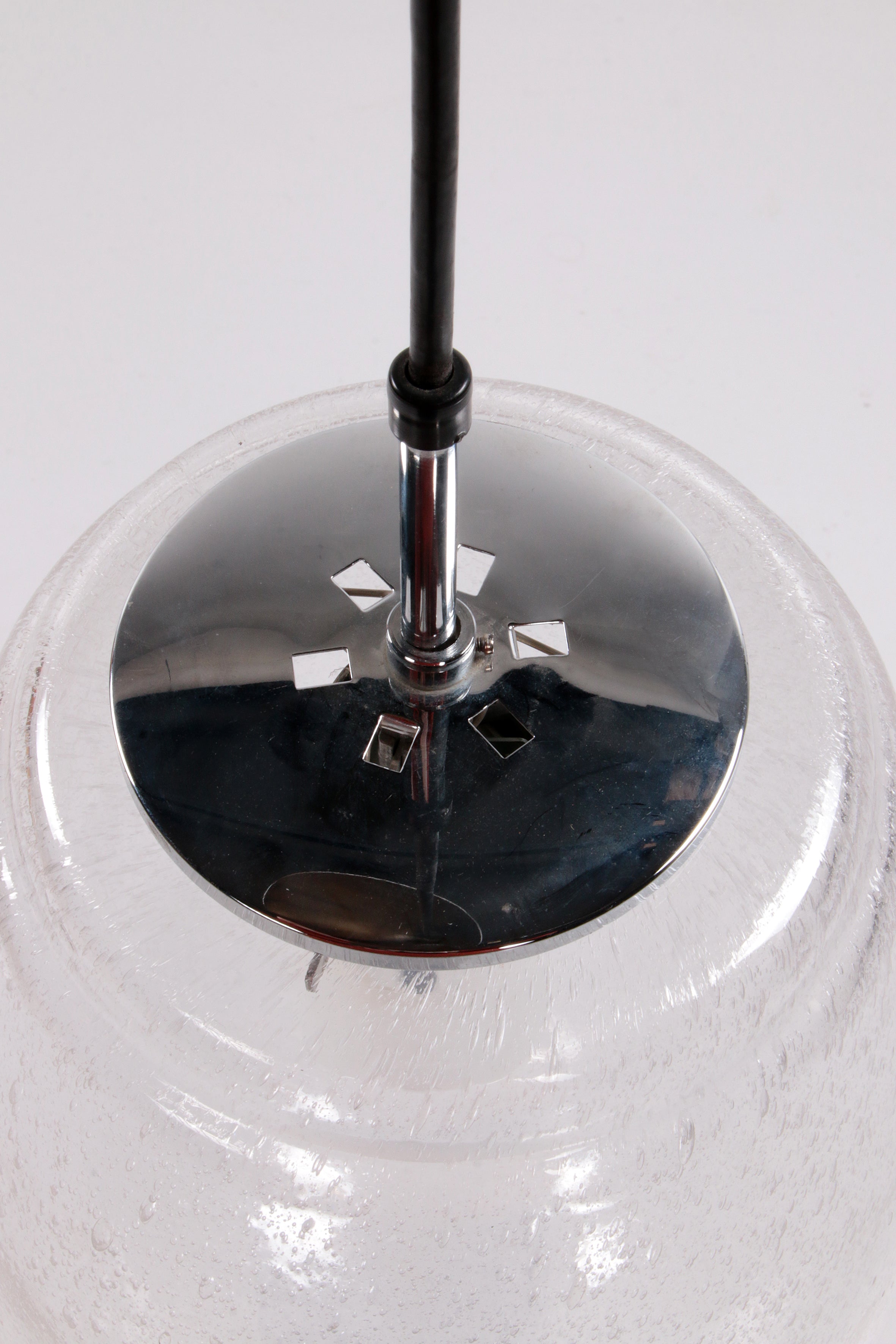 Vintage set Hanglampen van Glashutte Limburg,1970 Duitsland.