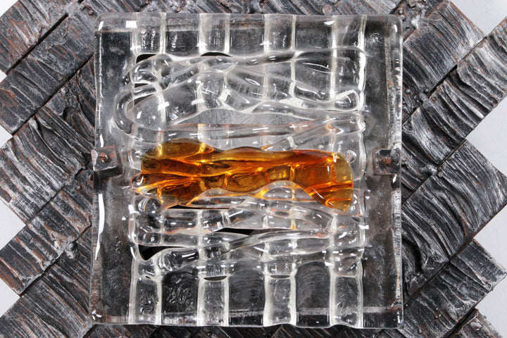 Brutalistische wandlampen muranoglas van Albano Poli voor Poliarte, jaren 70,