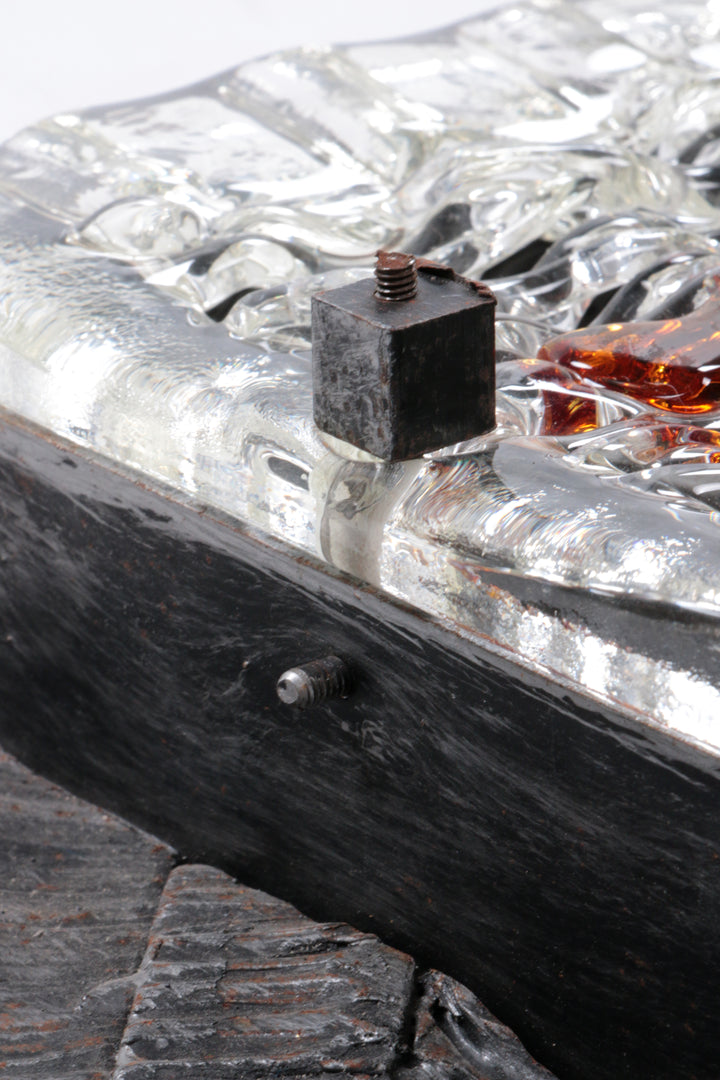 Brutalistische wandlampen muranoglas van Albano Poli voor Poliarte, jaren 70,