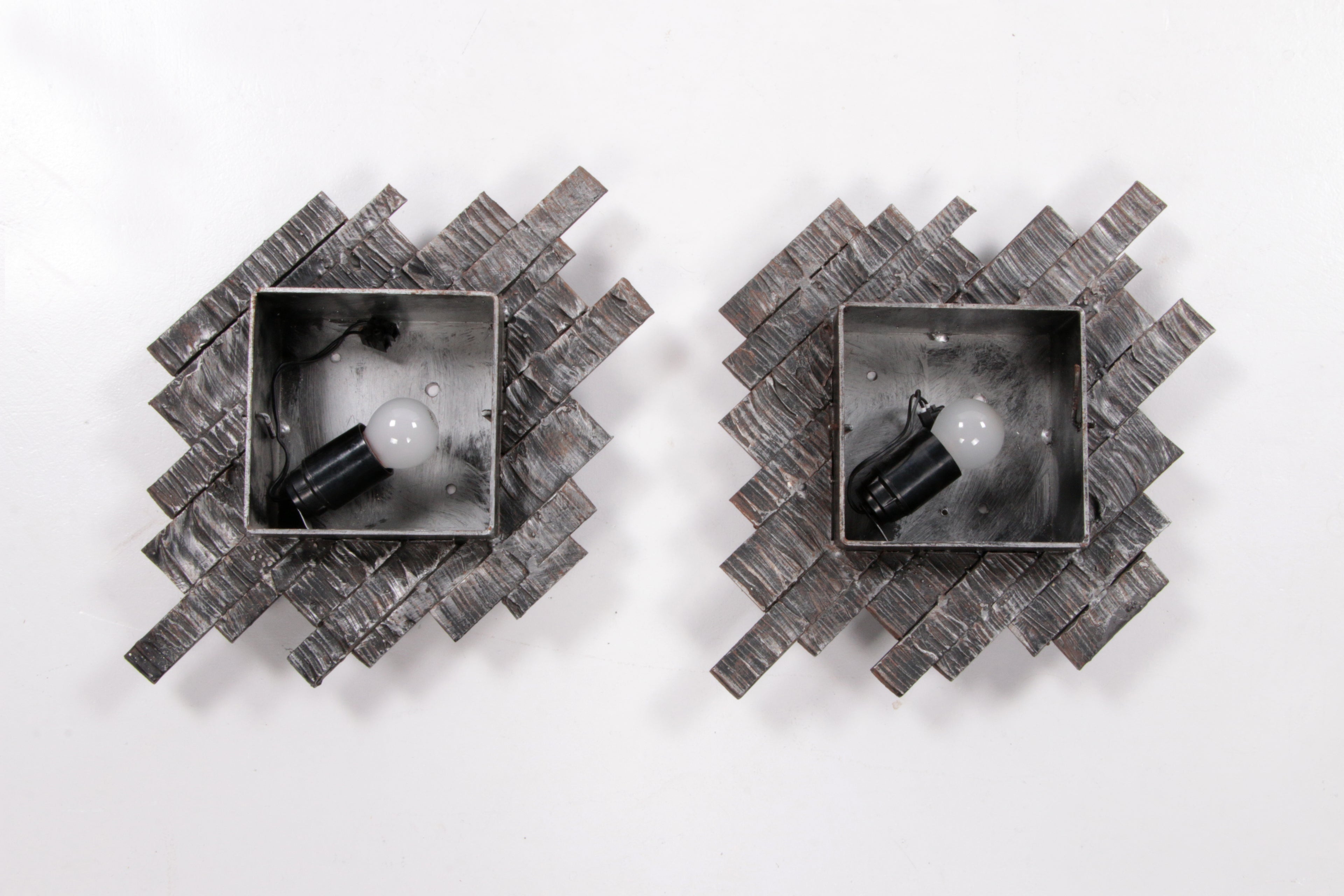 Brutalistische wandlampen muranoglas van Albano Poli voor Poliarte, jaren 70,