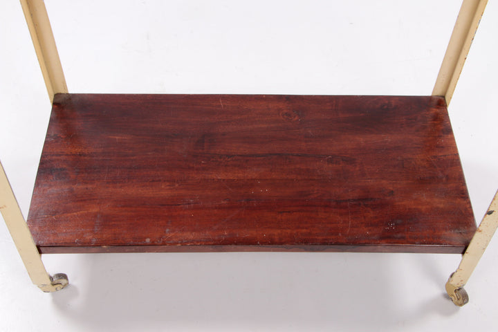 Industriele robuuste sidetable van hout en metaal,1970 Engeland