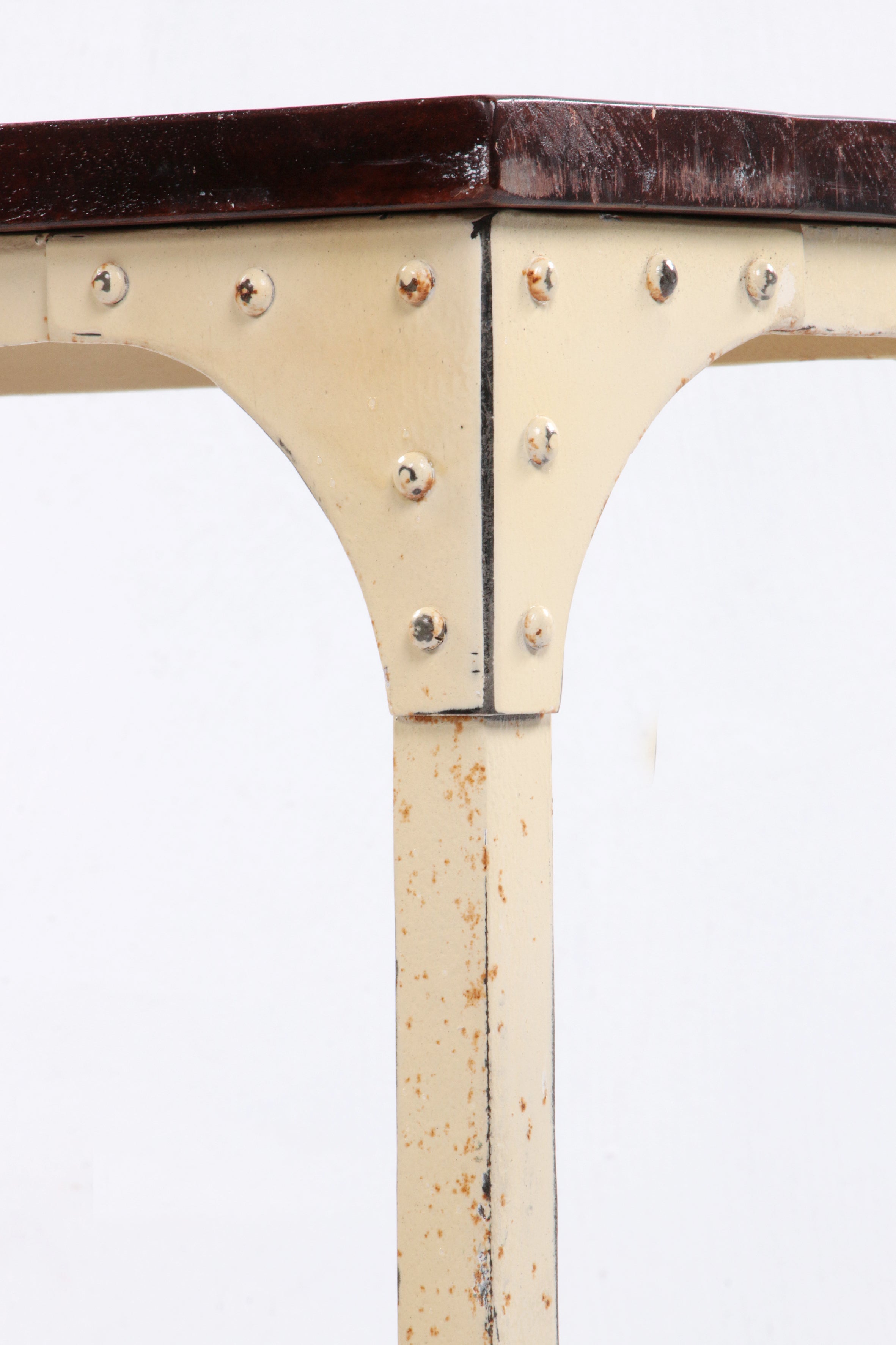 Industriele robuuste sidetable van hout en metaal,1970 Engeland