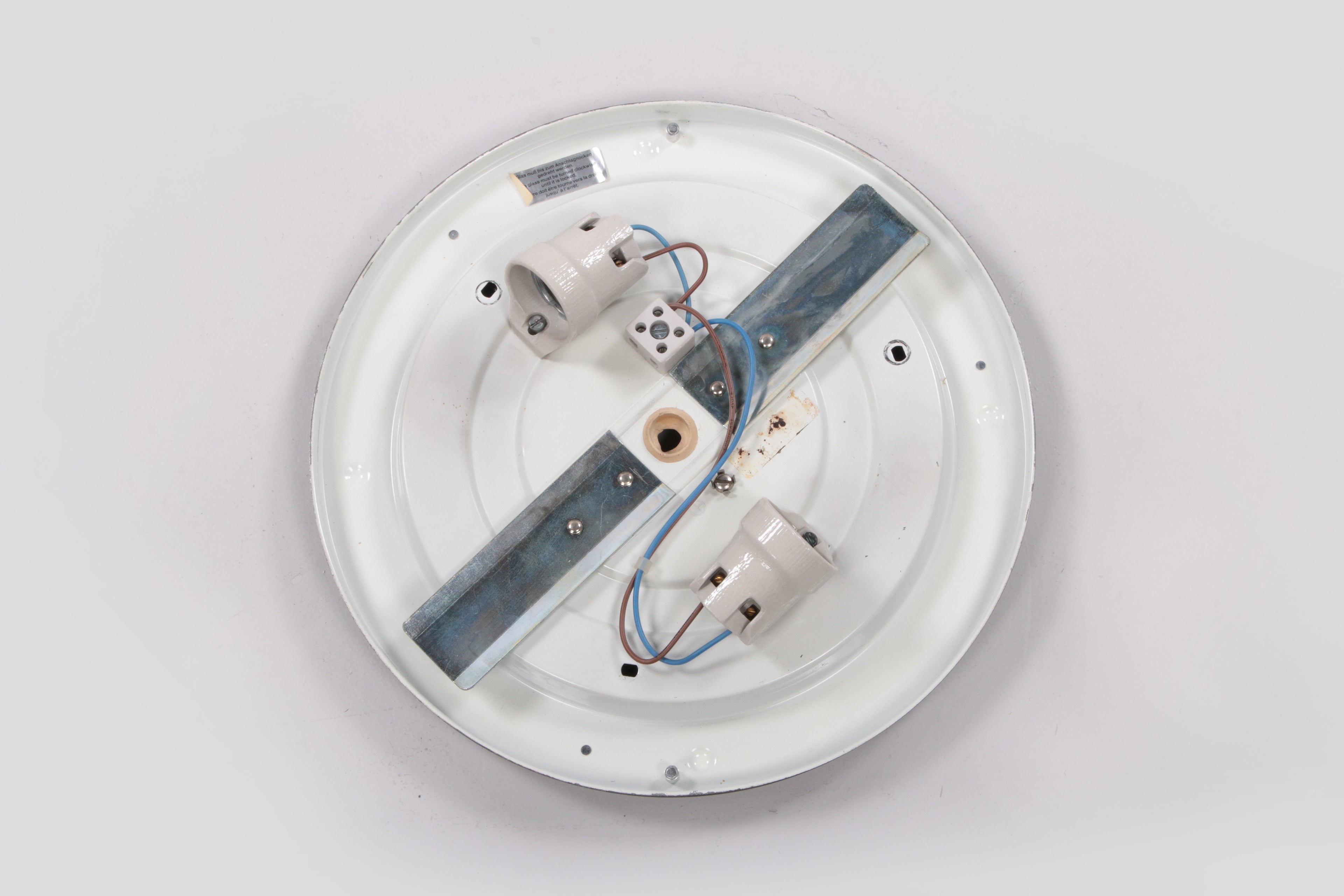 Duitse vintage ronde plafondlamp of wandlamp van Kaiser Idell, 1960s