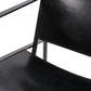 Three black metal chairs with black leather upholstery, Radboud van Beekum '90