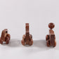Handgemaakte Set van drie, houten rollende speelgoed diertjes,1970