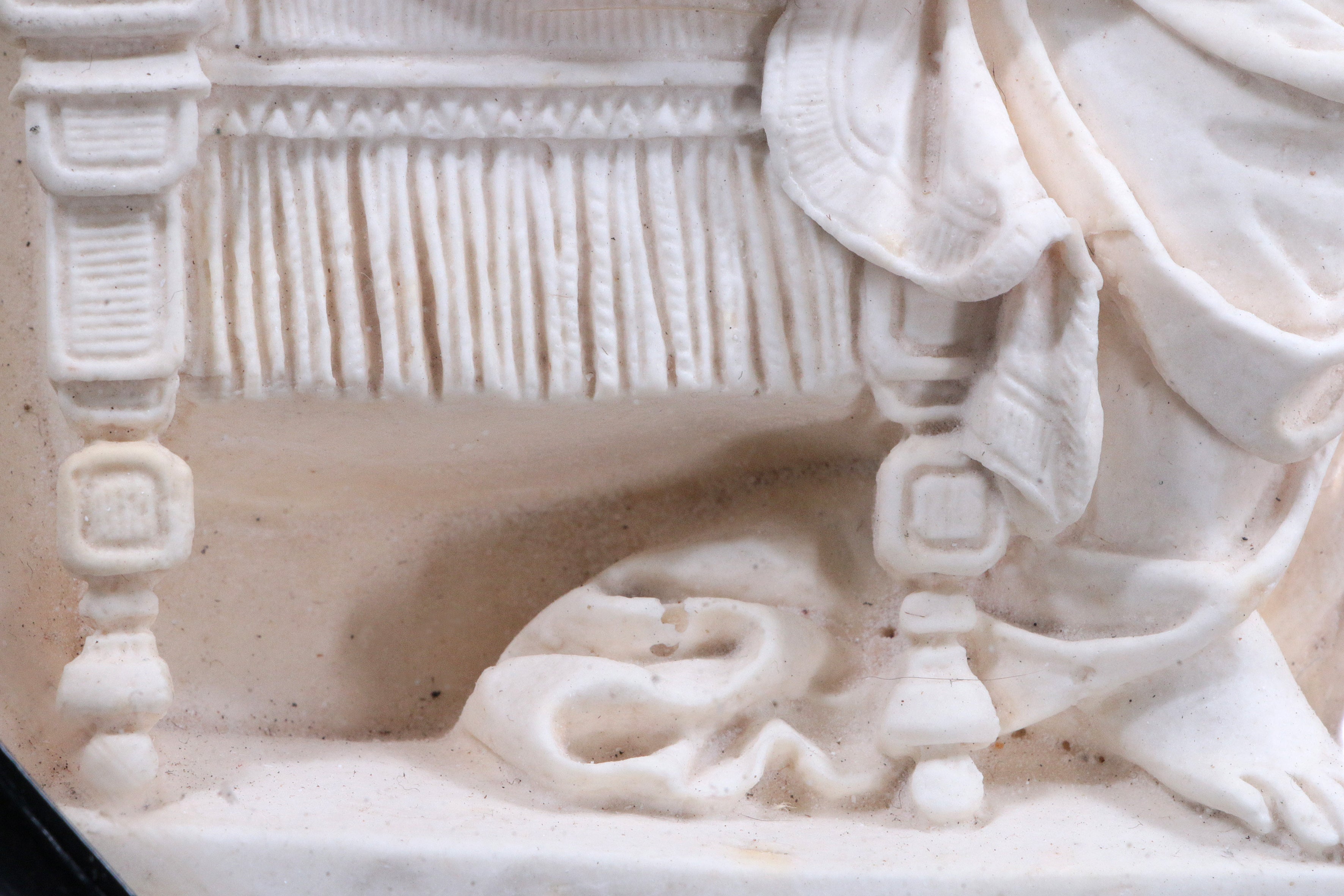 Oude lijst met meerschuim  handgesneden Madonna en kind,1880 Frankrijk