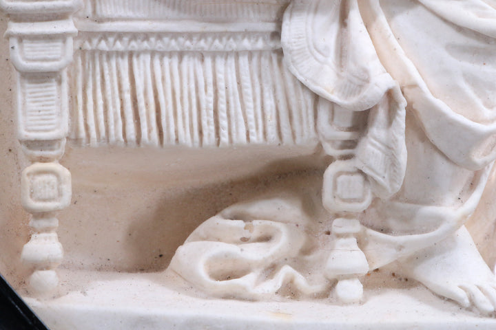 Oude lijst met meerschuim  handgesneden Madonna en kind,1880 Frankrijk