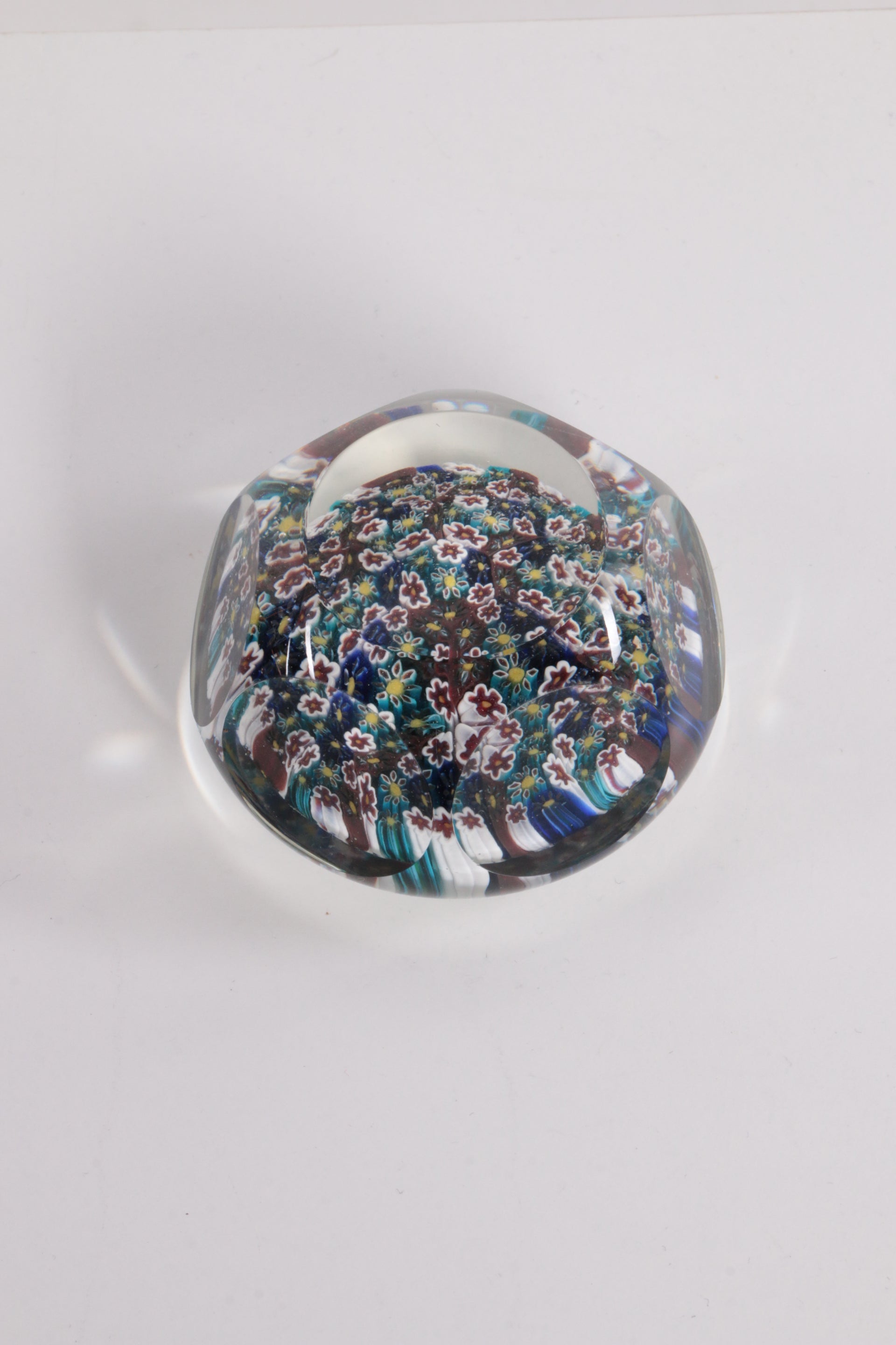 Millefleur Murano Paperweight with Beautiful Flowers
