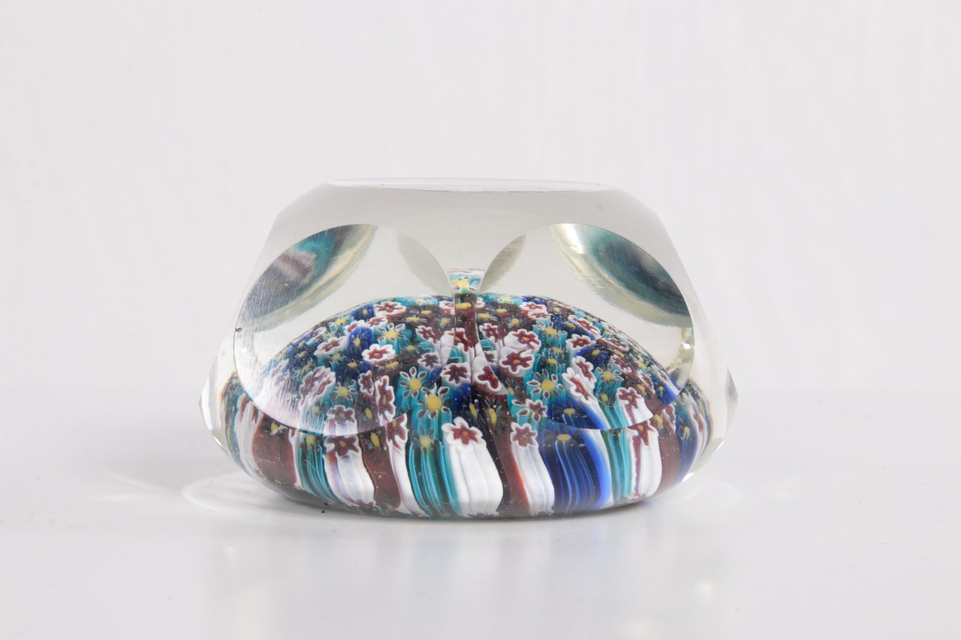 Millefleur Murano Paperweight with Beautiful Flowers