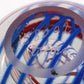 Glass Round Ball Paperweight Signed with O Horn, 1960