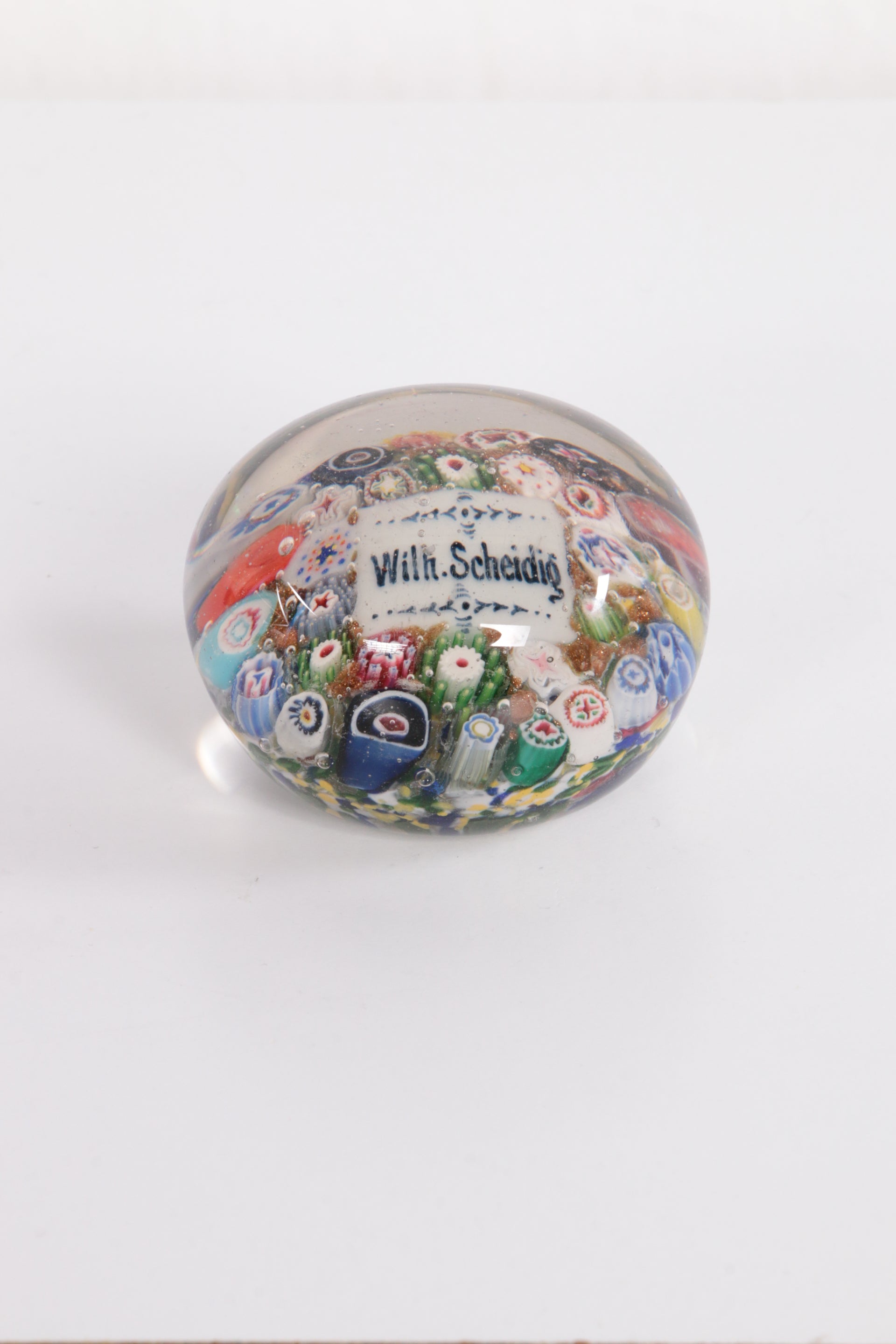 Beautiful Paperweight with the Name Wilh Scheidig, Circa 1900
