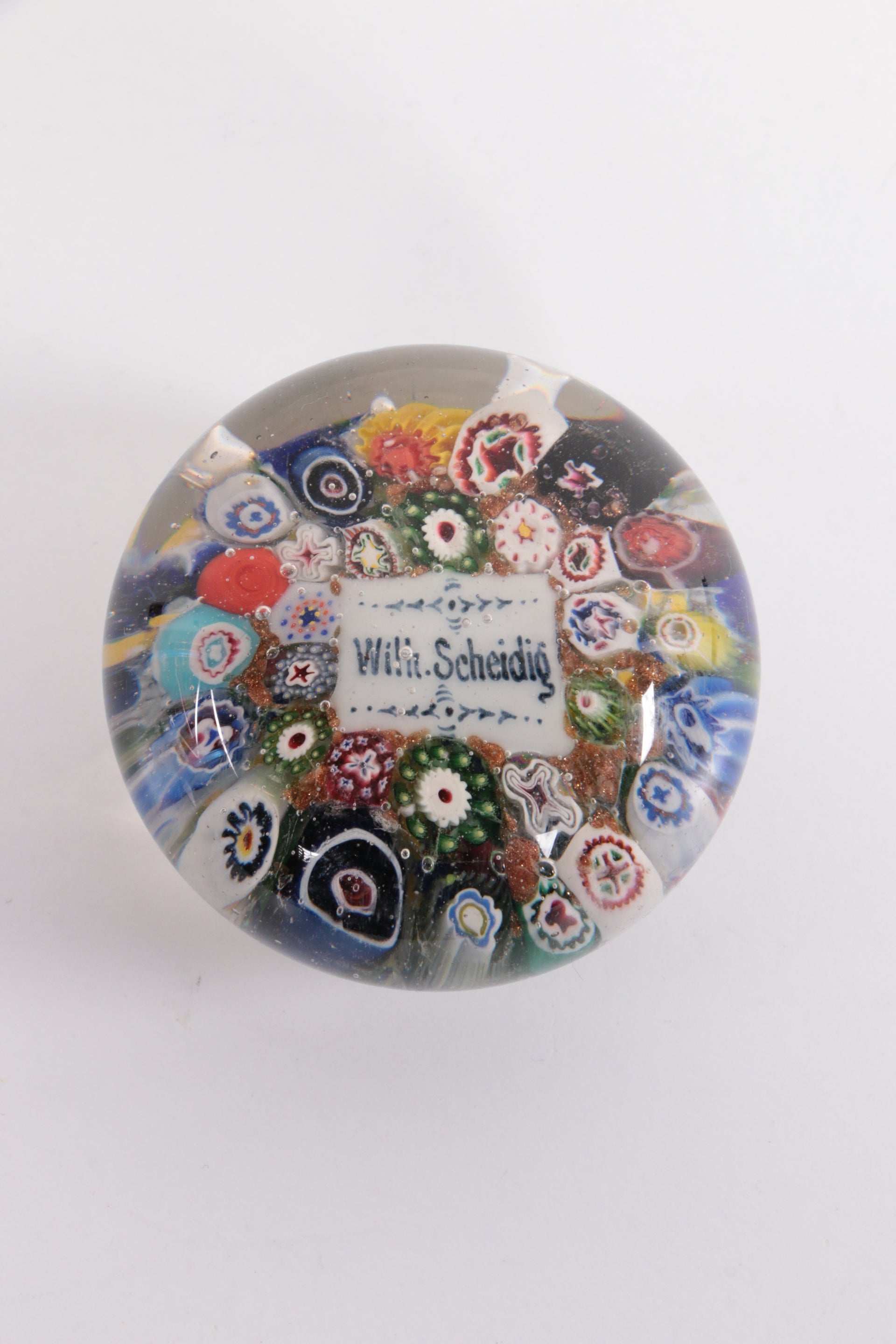 Beautiful Paperweight with the Name Wilh Scheidig, Circa 1900