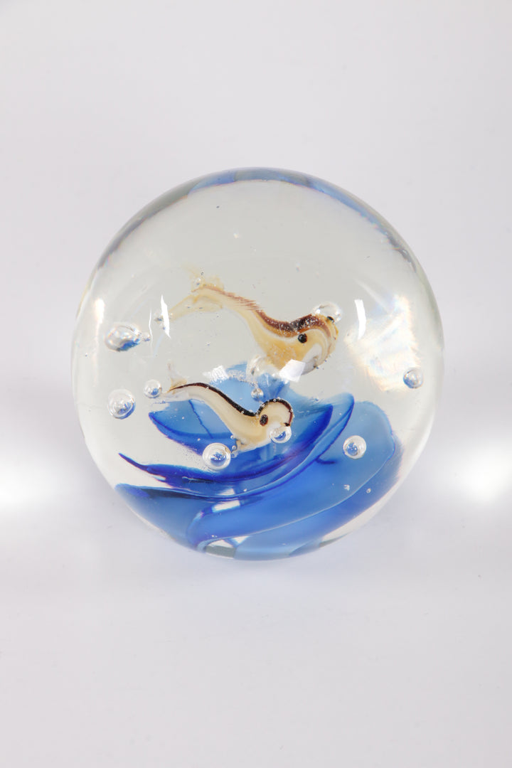 Glas aquarium Paperweight met vissen