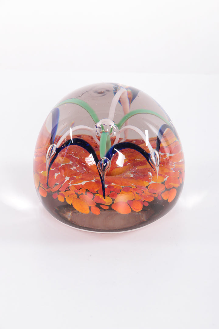 Paperweight orange met bogen zwart/wit/groen