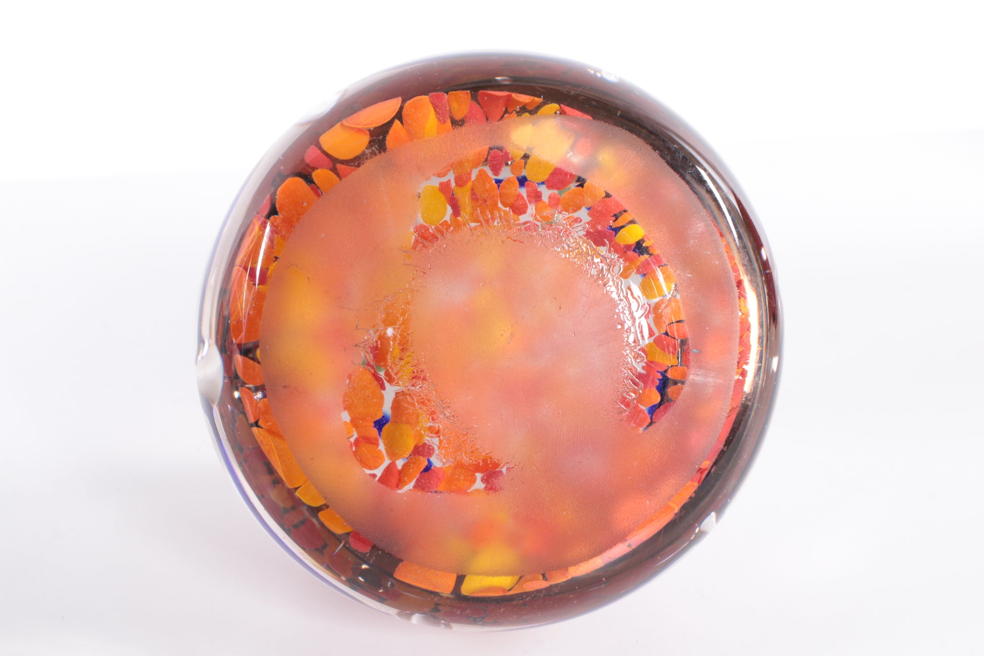 Paperweight orange met bogen zwart/wit/groen