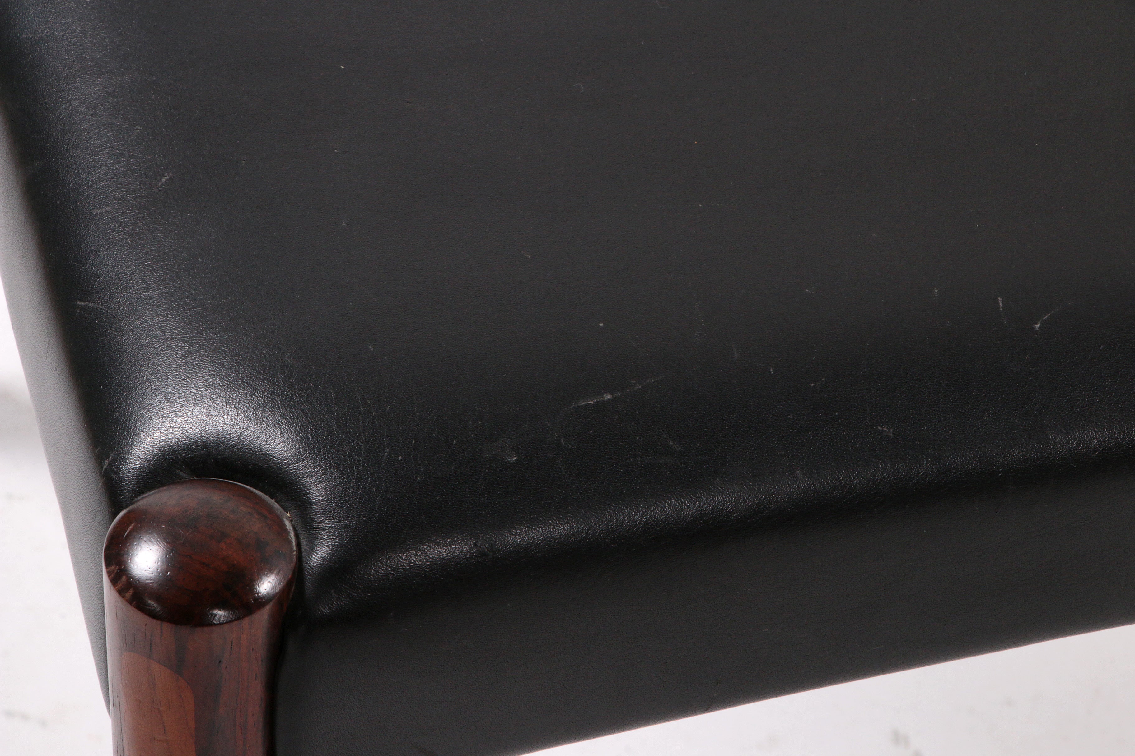 Set van 4 Jacob Hermann Pallisander eetkamer stoelen Randers Mobelfabriek,1965