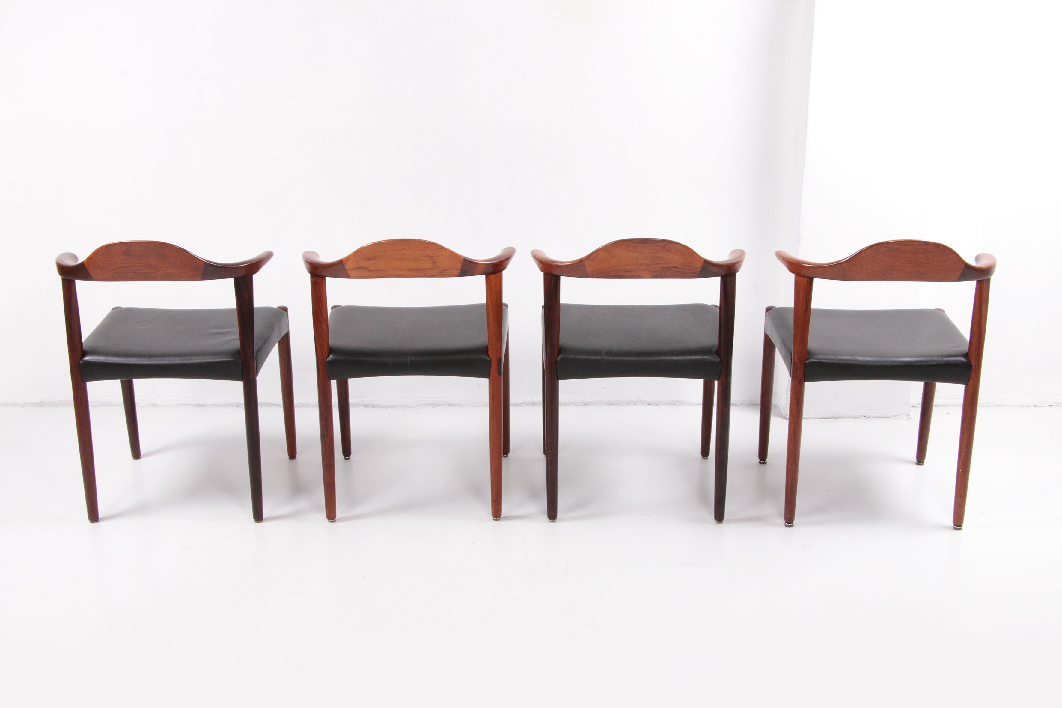 Set van 4 Jacob Hermann Pallisander eetkamer stoelen Randers Mobelfabriek,1965