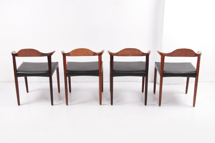 Set van 4 Jacob Hermann Pallisander eetkamer stoelen Randers Mobelfabriek,1965