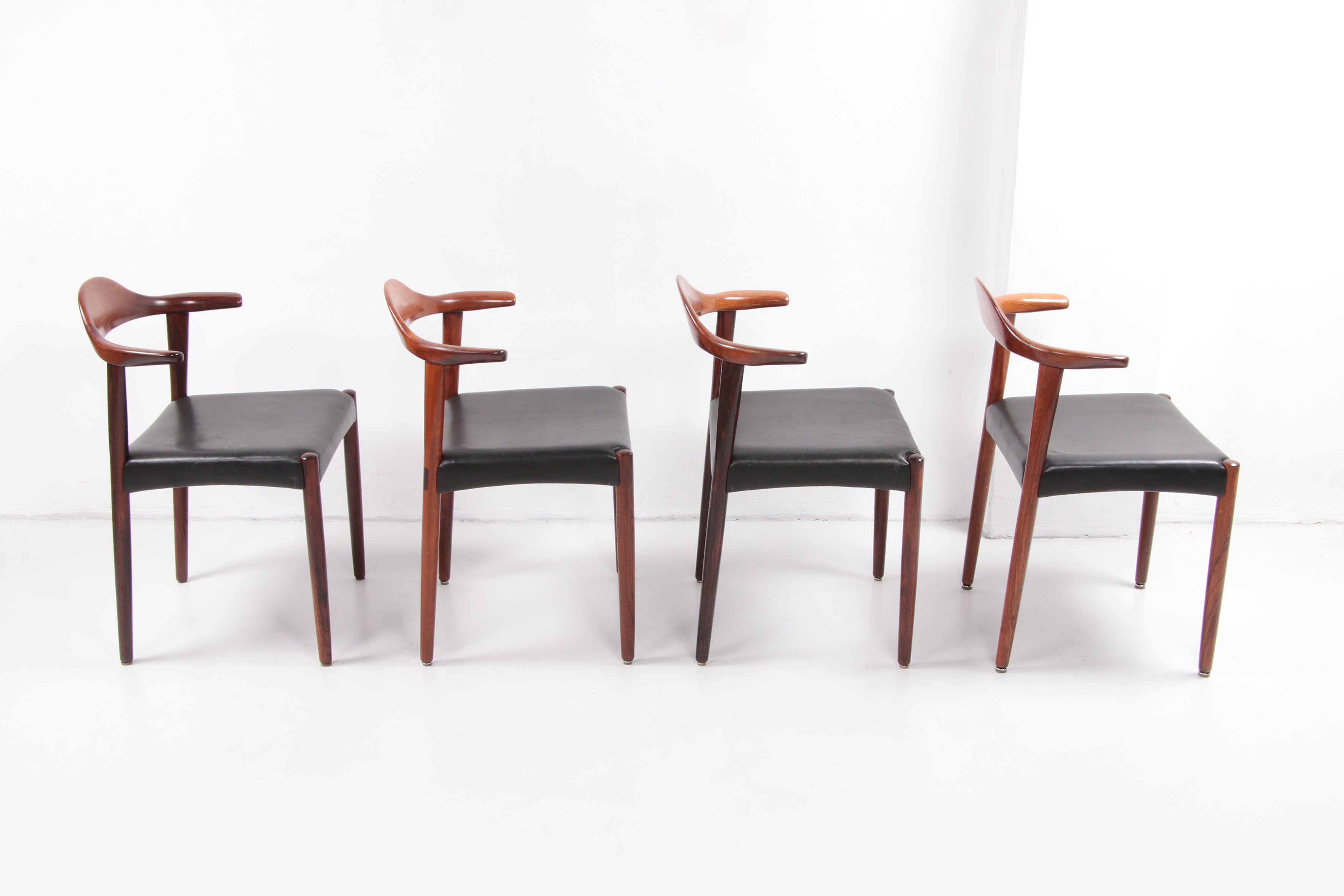 Set van 4 Jacob Hermann Pallisander eetkamer stoelen Randers Mobelfabriek,1965
