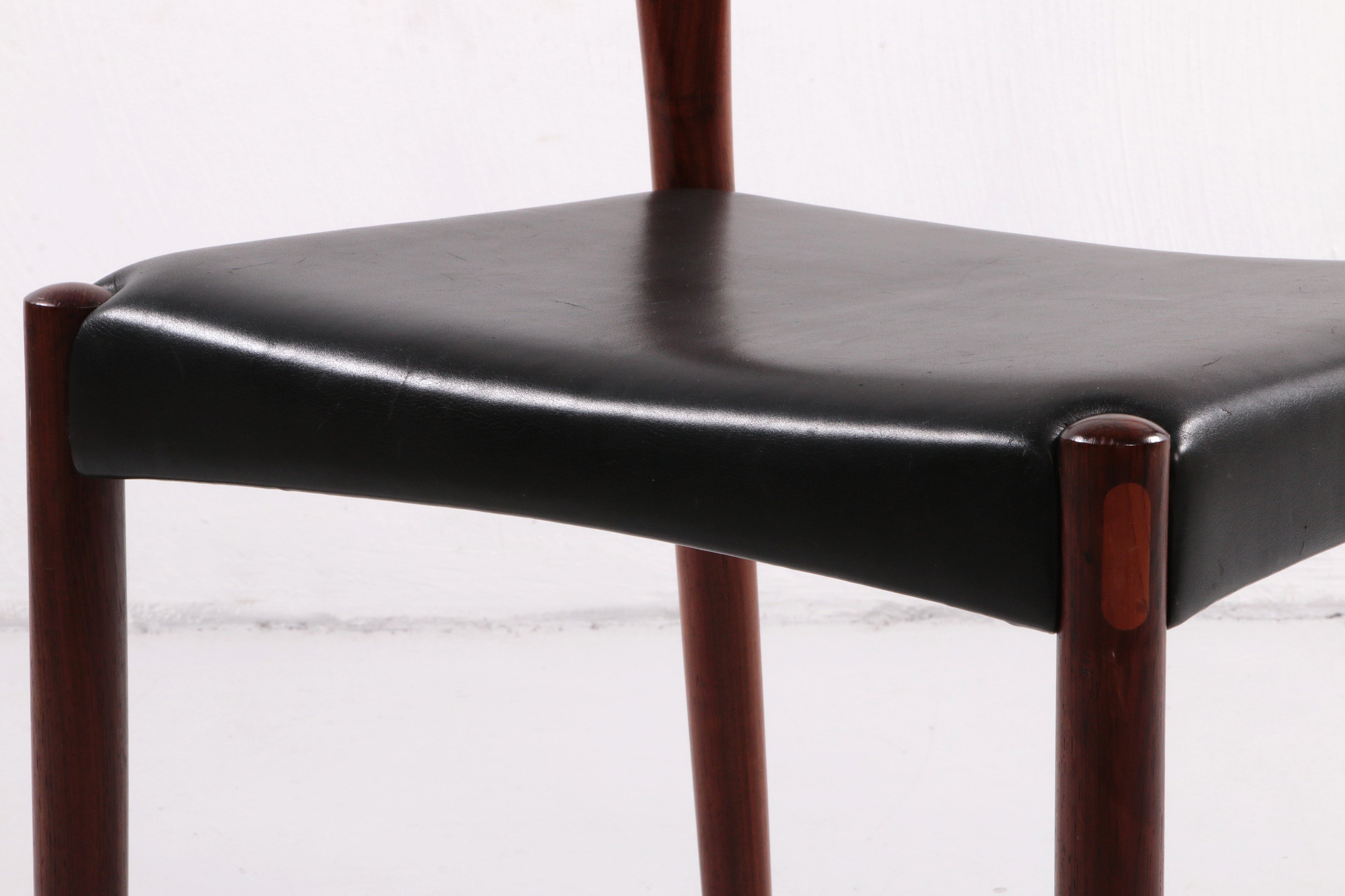 Set van 4 Jacob Hermann Pallisander eetkamer stoelen Randers Mobelfabriek,1965