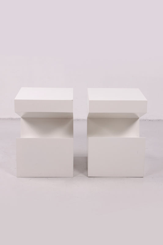 Space Age Set of two fiberglass bedside tables, 1970s Denmark.