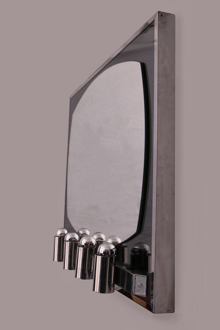 Theater opmaak spiegel met verlichting,1960 Nederland.