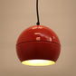 Vintage Rode bolvormige hanglamp van metaal jaren60