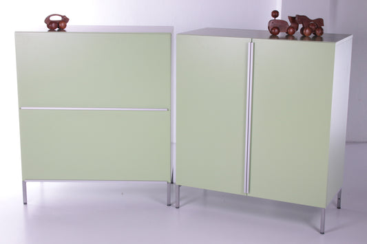 Two Mint green Pastoe wall cabinets beautiful timeless design 1980