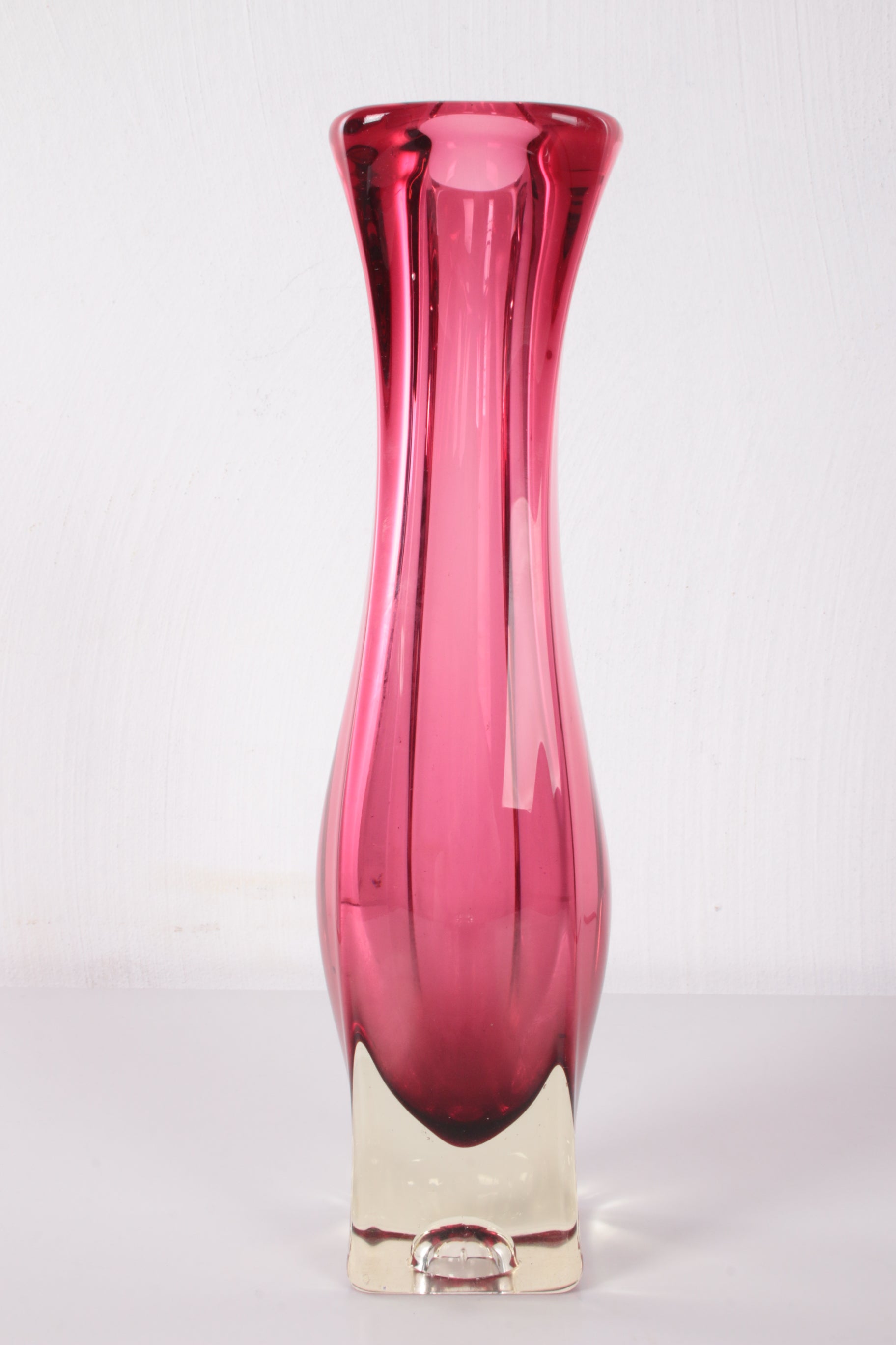 Vintage dikke vierkanten vaas gemaakt in de jaren60