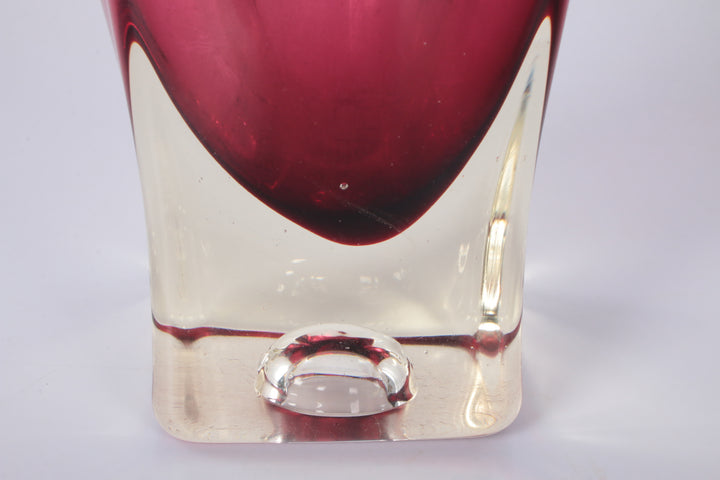 Vintage dikke vierkanten vaas gemaakt in de jaren60