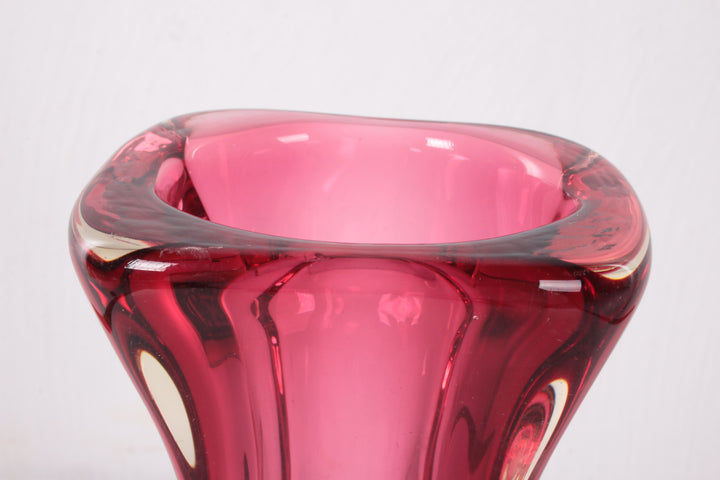 Vintage dikke vierkanten vaas gemaakt in de jaren60