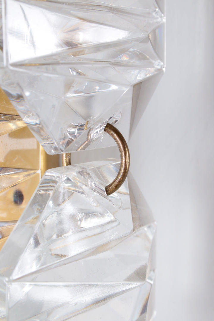 Kristallen Wandlampen set van 3 gemaakt door J.T.Kalmer jaren60