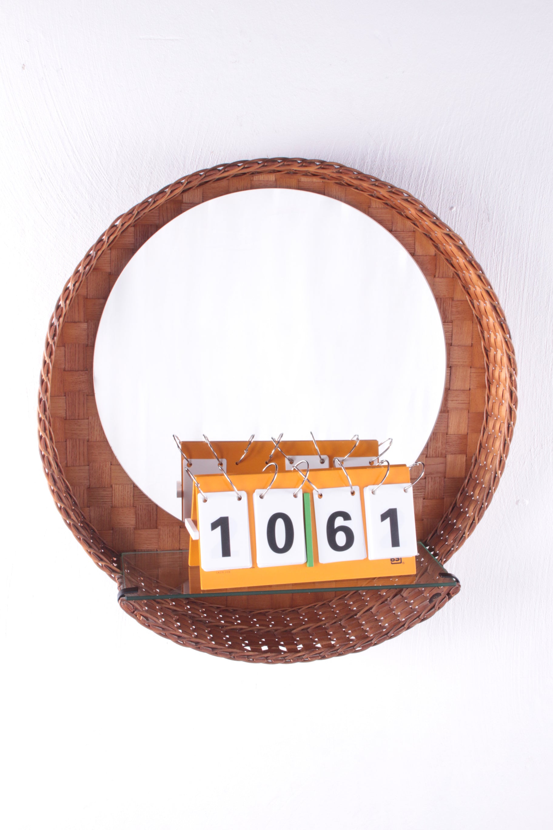 Vintage Wall Mirror with Glass Shelf, 1960s