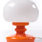 Vintage tafellamp gemaakt van wit en oranje glas,1960