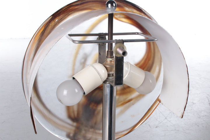 Zeldzaam mooie Franse tafellamp ontwerp van Jean-Pierre Alary,Frankrijk. detail binnenkant