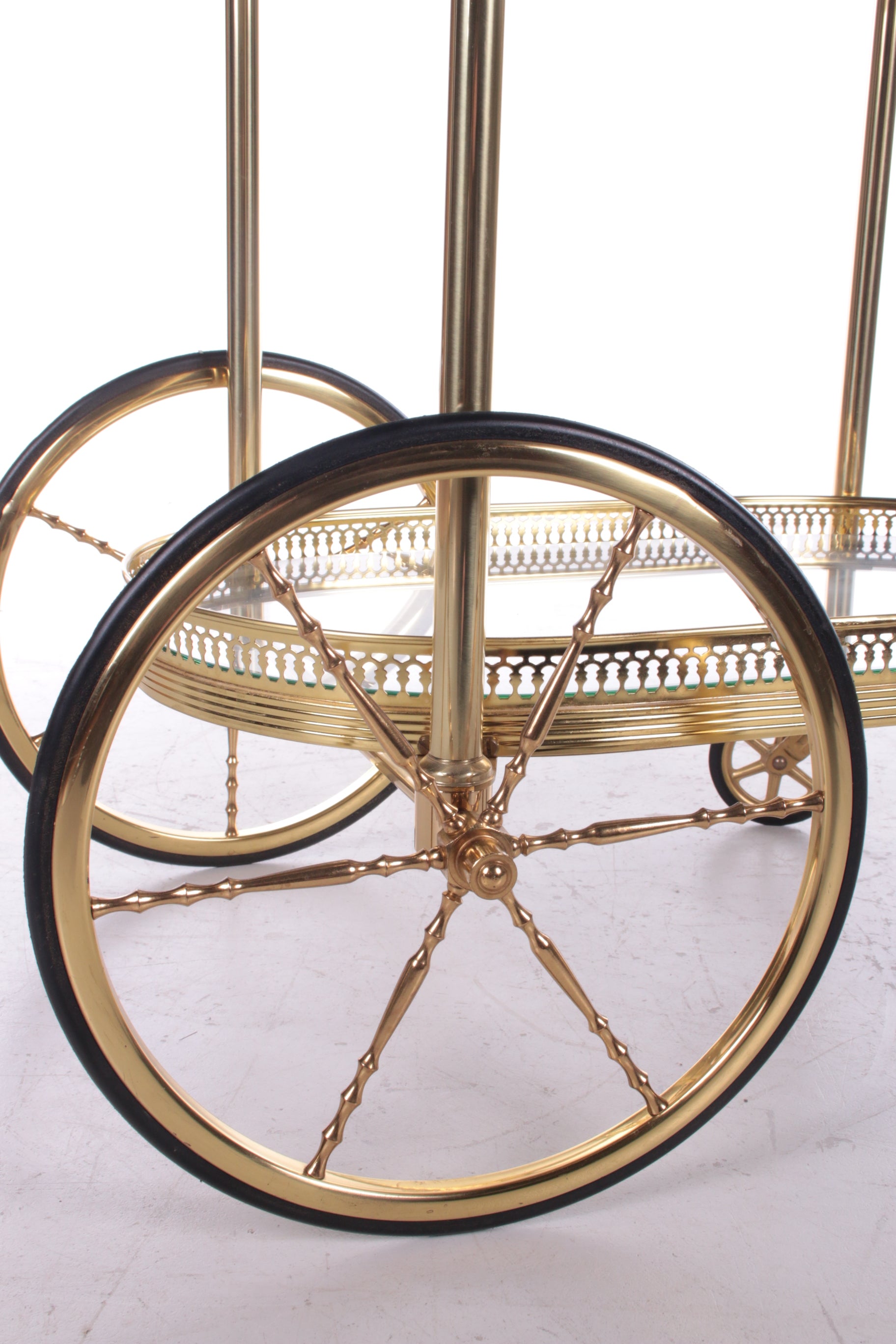 Trolley in de stijl van Maison Jansen Hollywood Regency, wielen