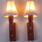 Set Teak houten deens design wandlampjes 